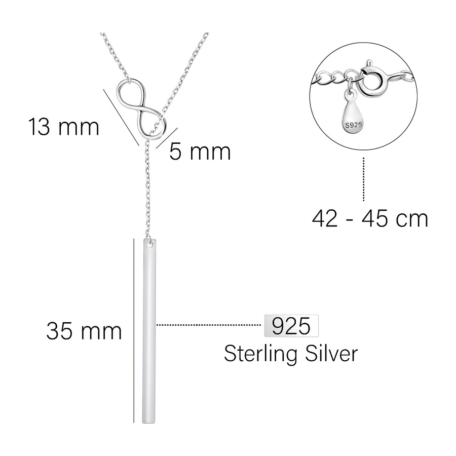 Stab Halskette in 925 Silber