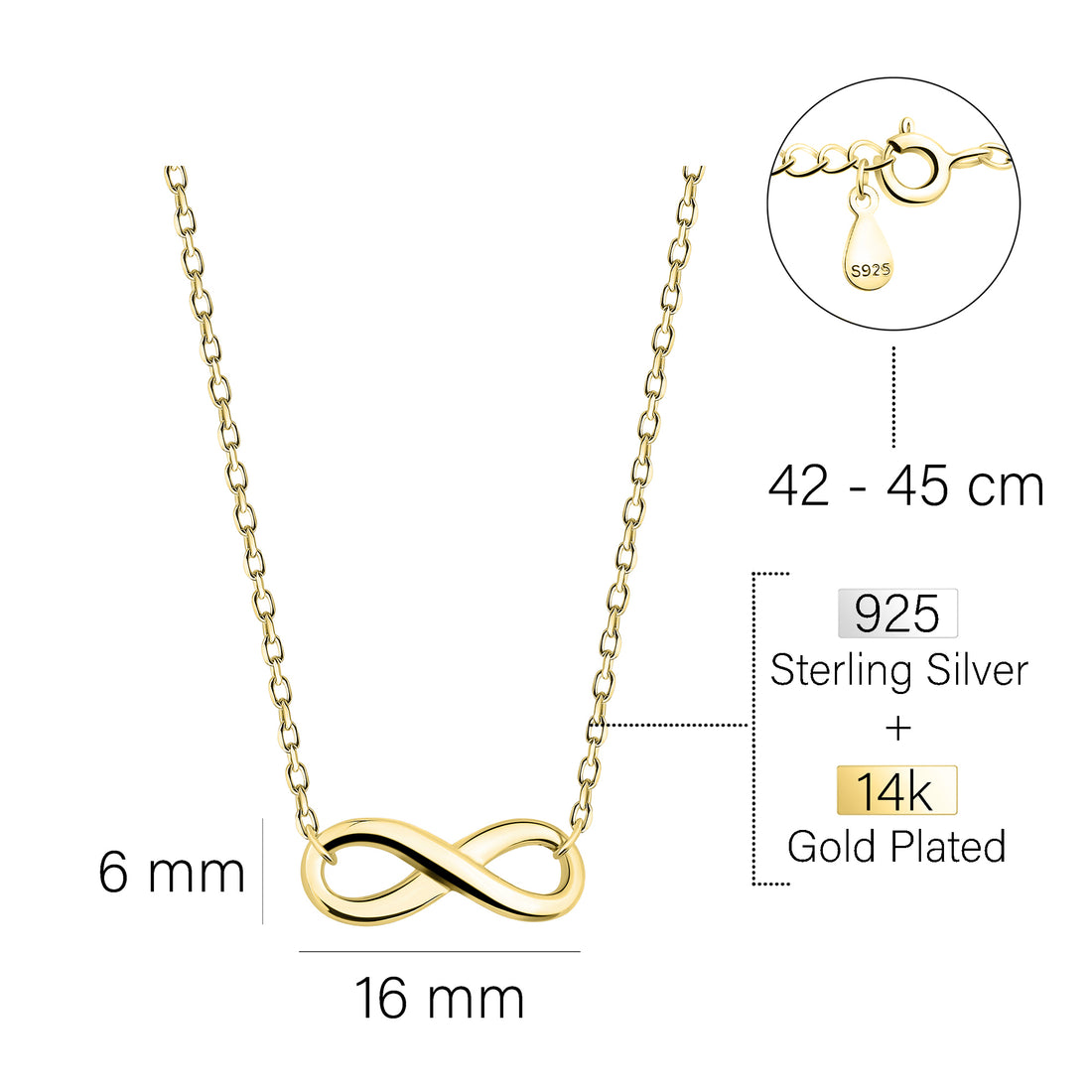 Unendlich Halskette in 925 Silber