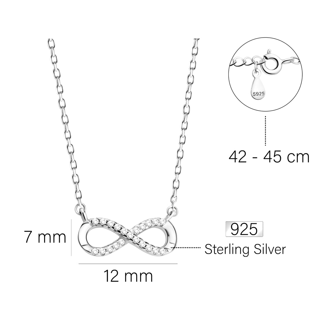 Unendlich Halskette in 925 Silber