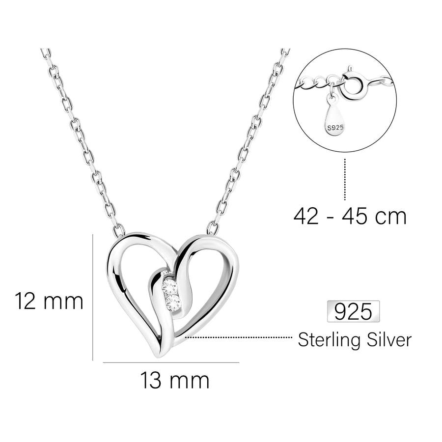 Herz Halskette in 925 Silber