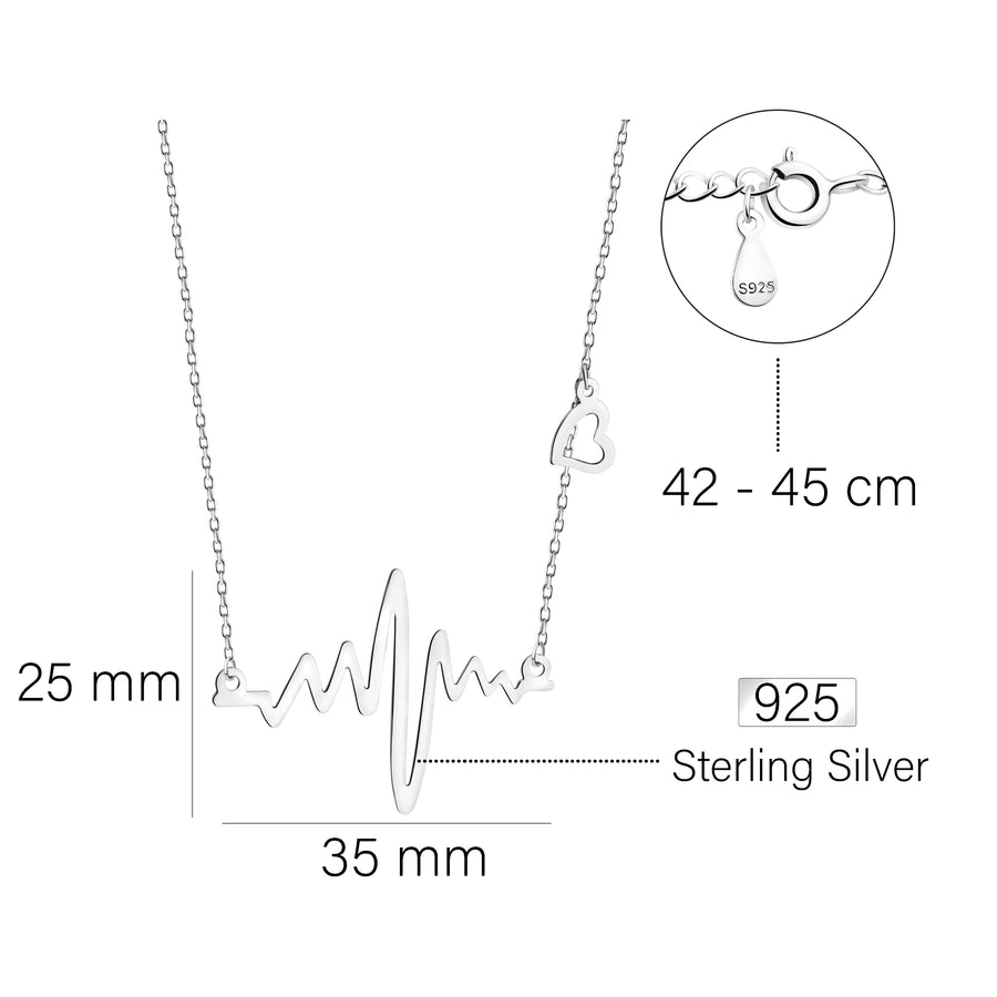 Herz Halskette in 925 Silber