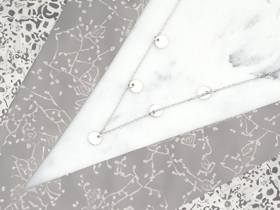 Plättchen Halskette in 925 Silber