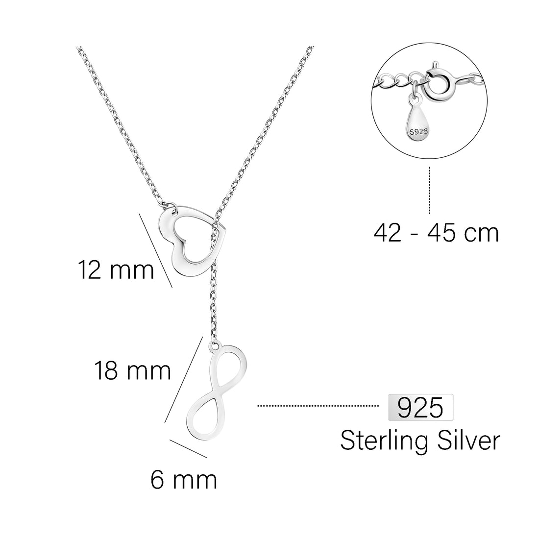 Herz Halskette in 925 Silber
