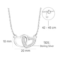 Maßenansicht von Herz Halskette in 925 Silber von Sofia Milani - N0165