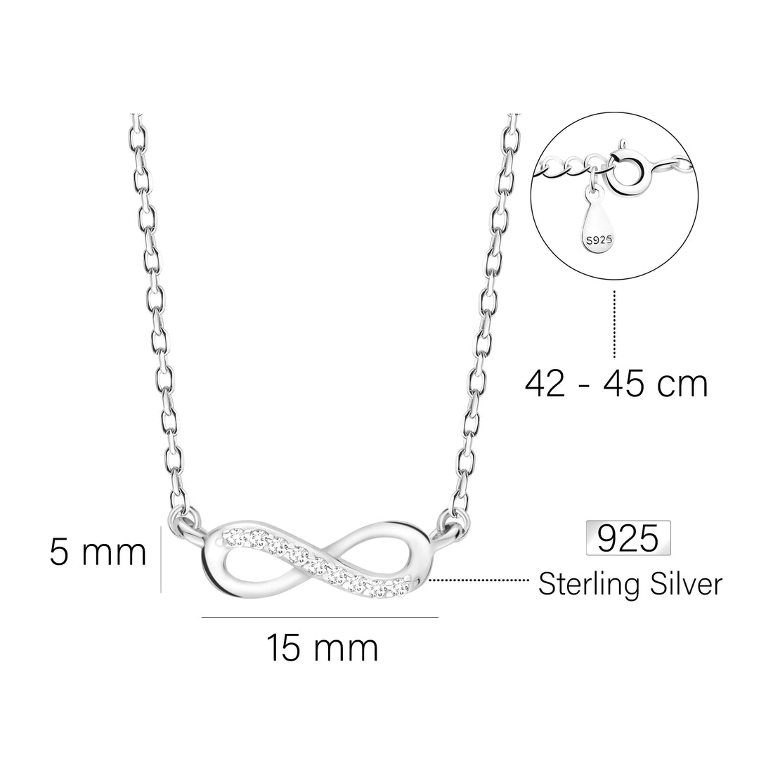 Unendlich Halskette in 925 Silber