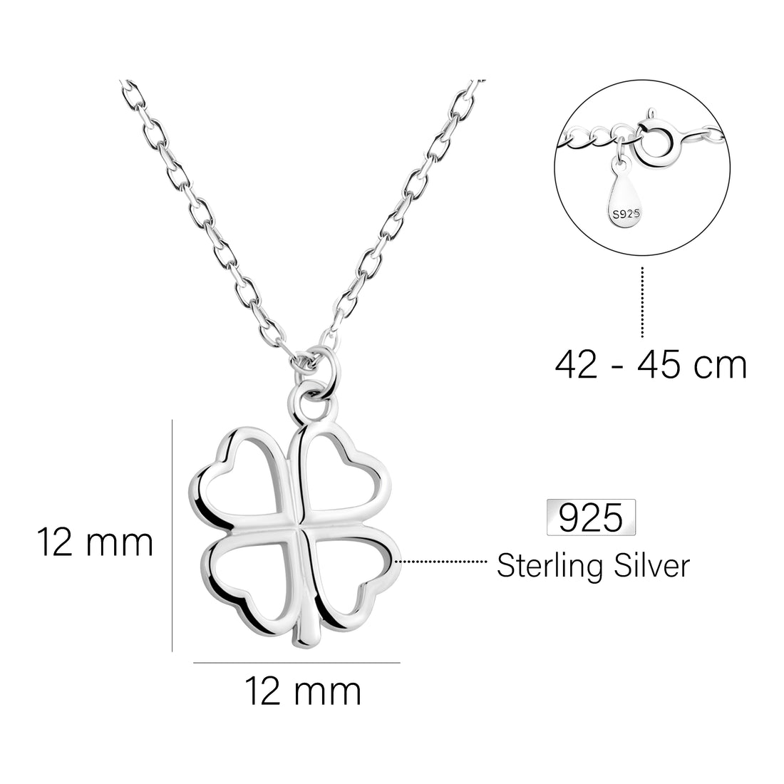 Blatt Halskette in 925 Silber