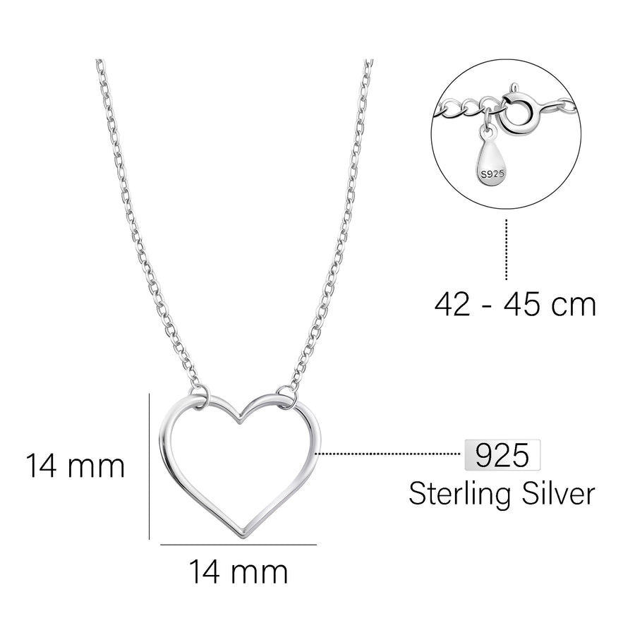 Herz Halskette in 925 Silber