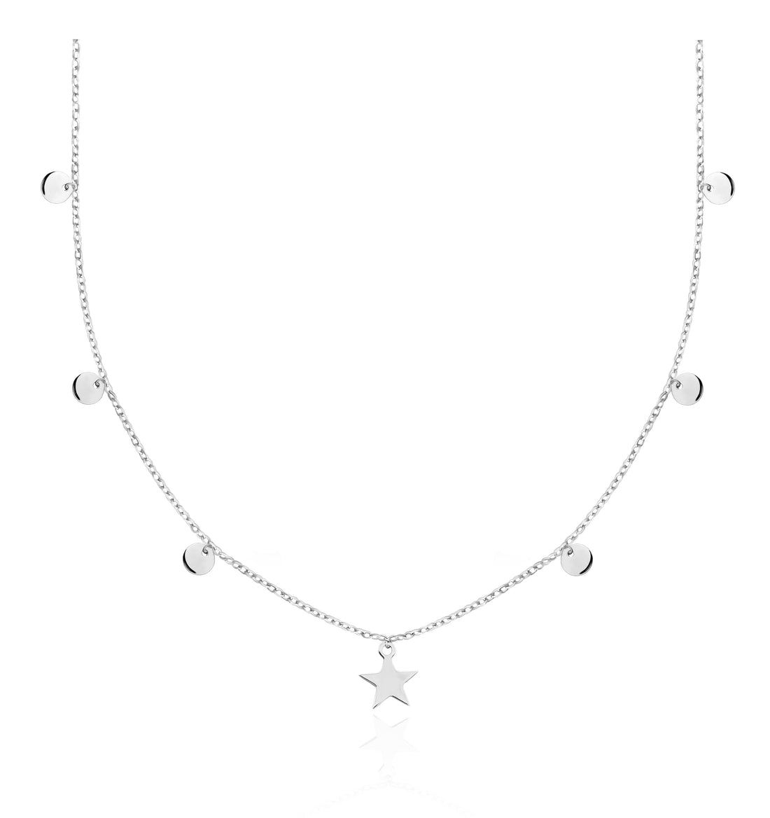 Plättchen Halskette in 925 Silber