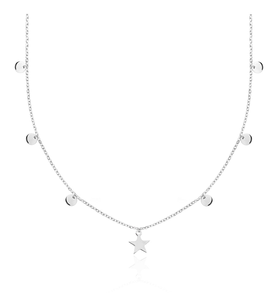 Plättchen Halskette in 925 Silber