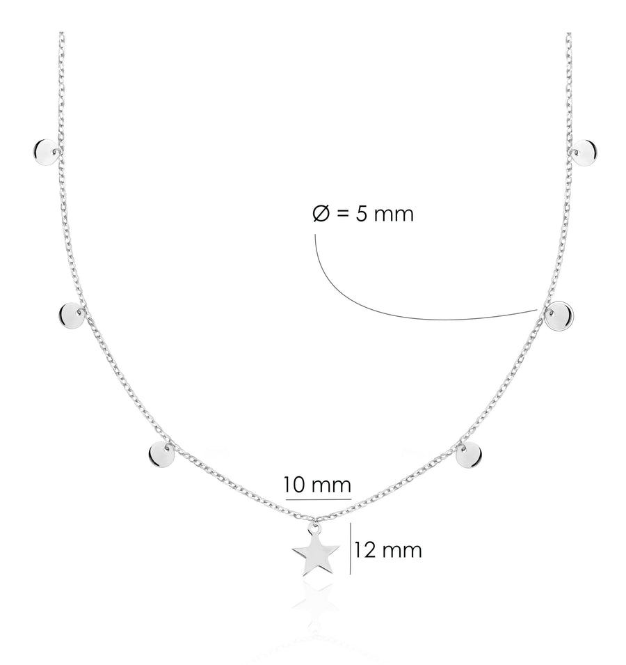Plättchen Halskette in 925 Silber