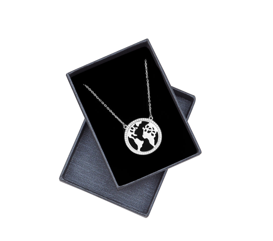 Welt Halskette in 925 Silber