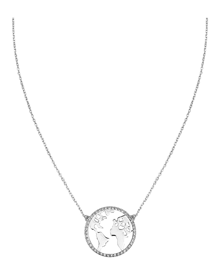Welt Halskette in 925 Silber