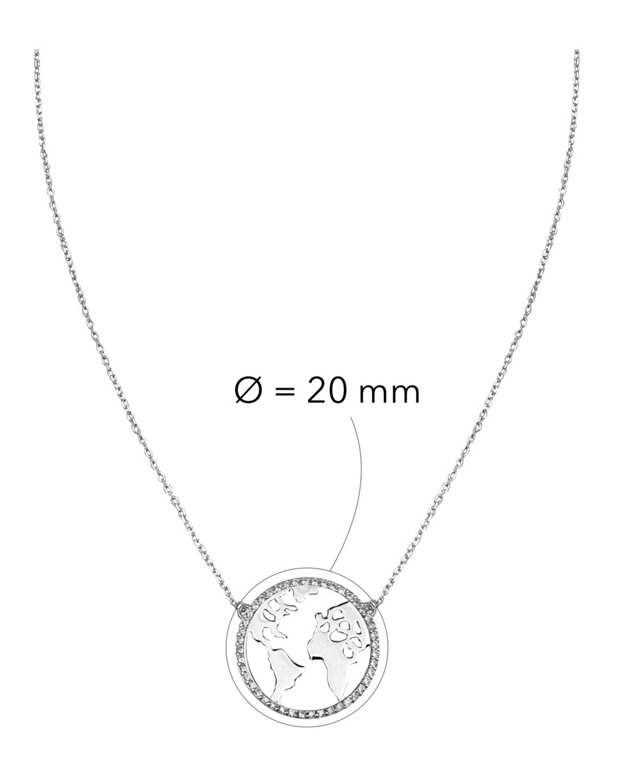 Welt Halskette in 925 Silber