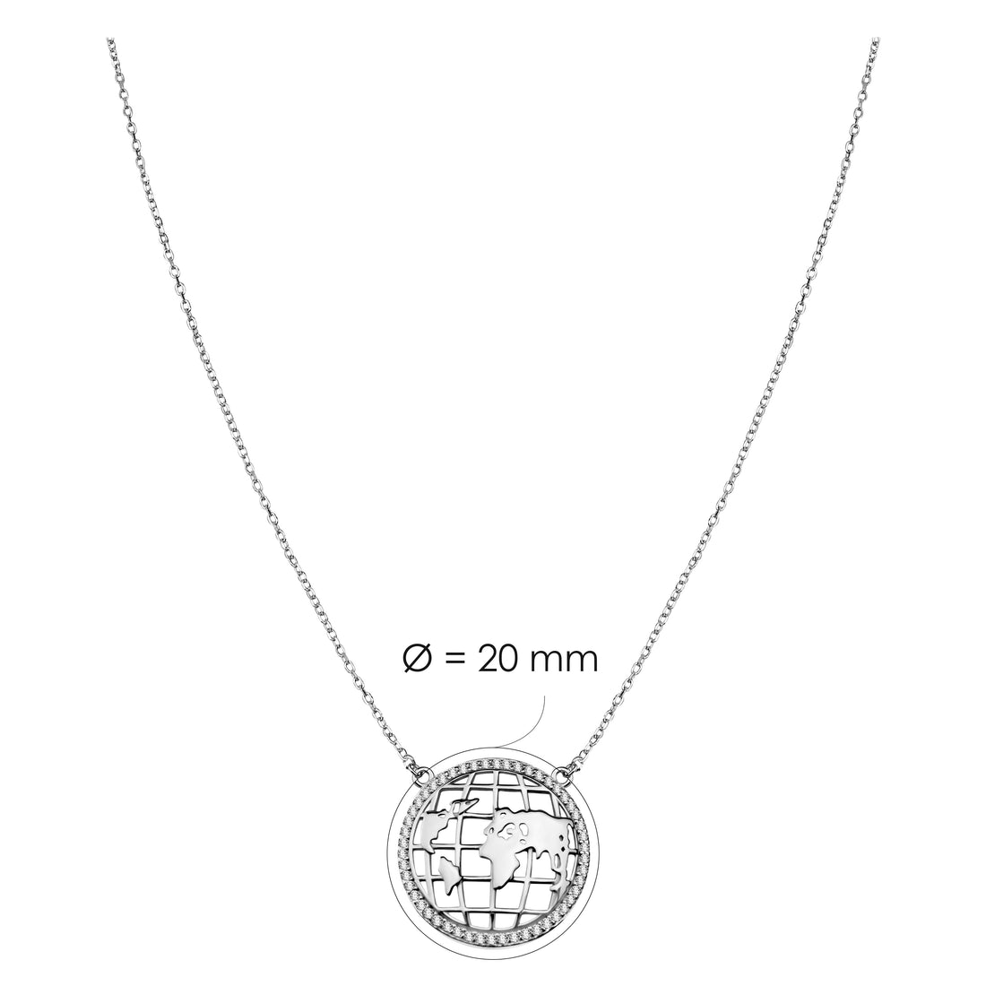 Welt Halskette in 925 Silber