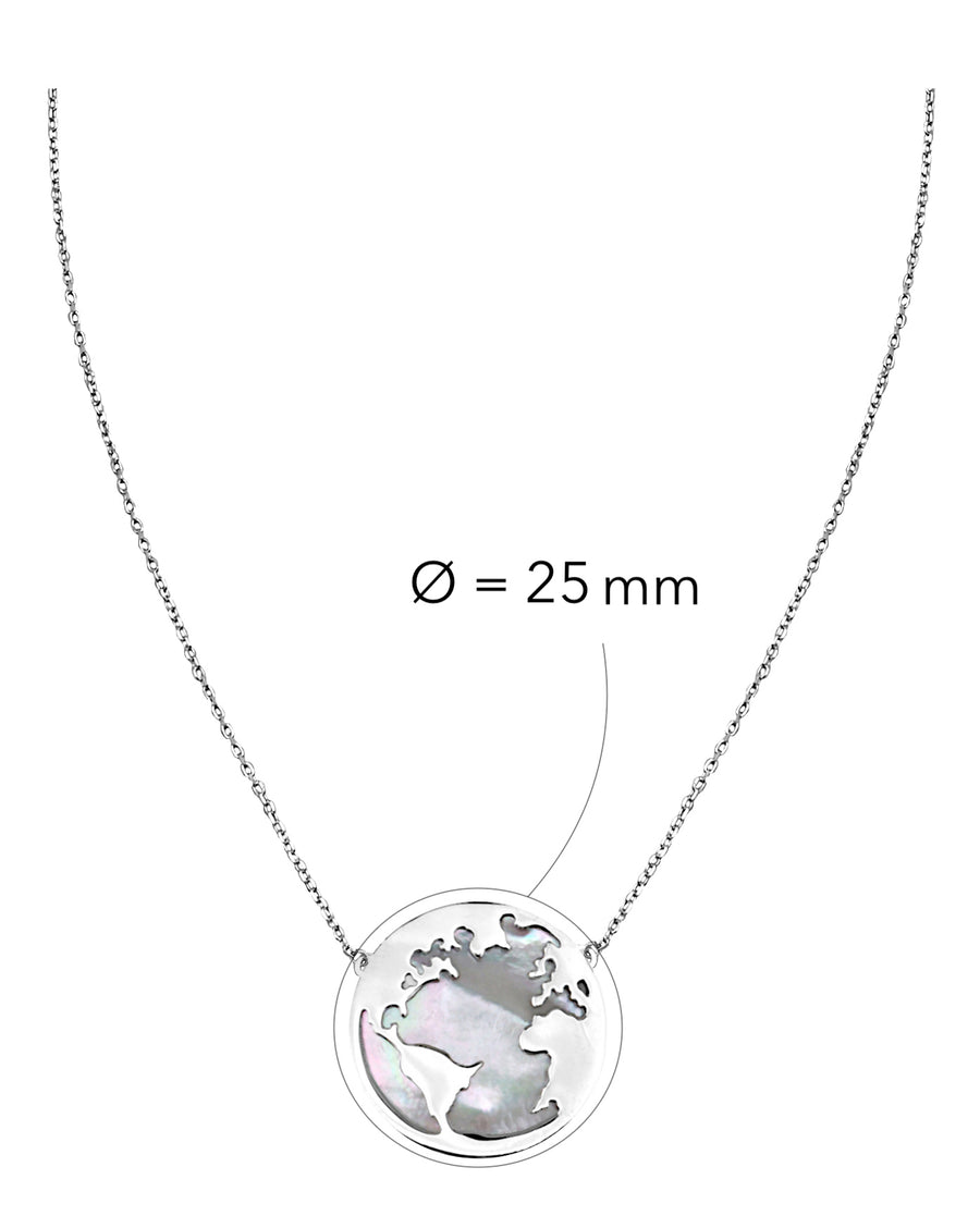 Welt Halskette in 925 Silber