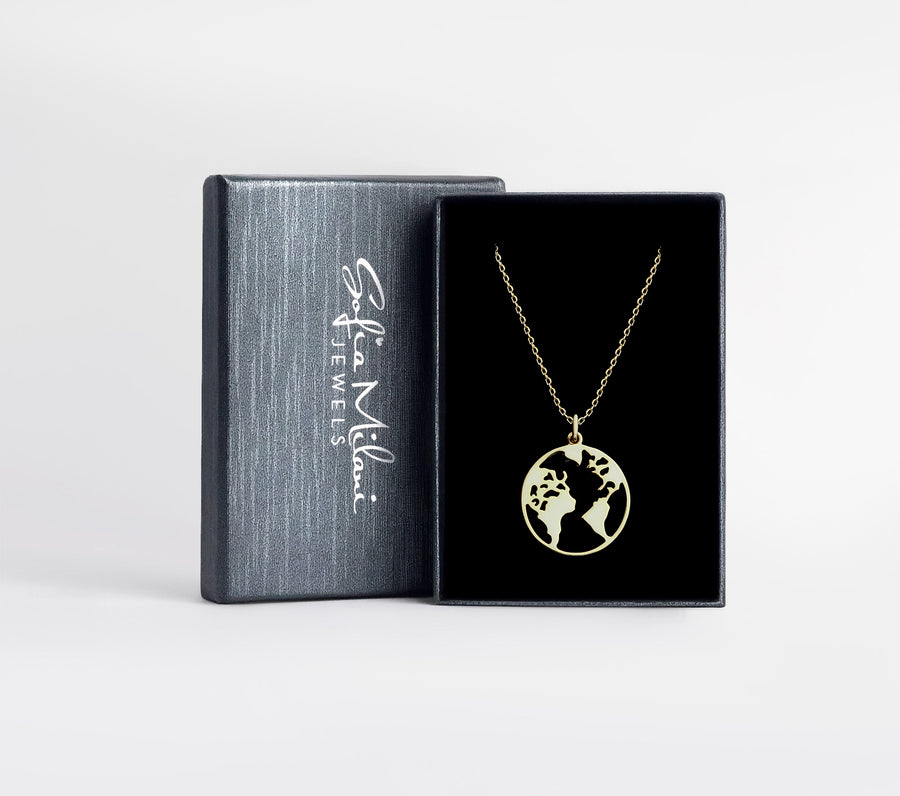 Welt Halskette in 925 Silber