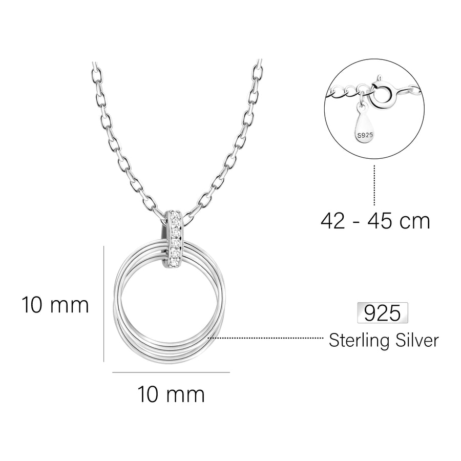Kreis Halskette in 925 Silber