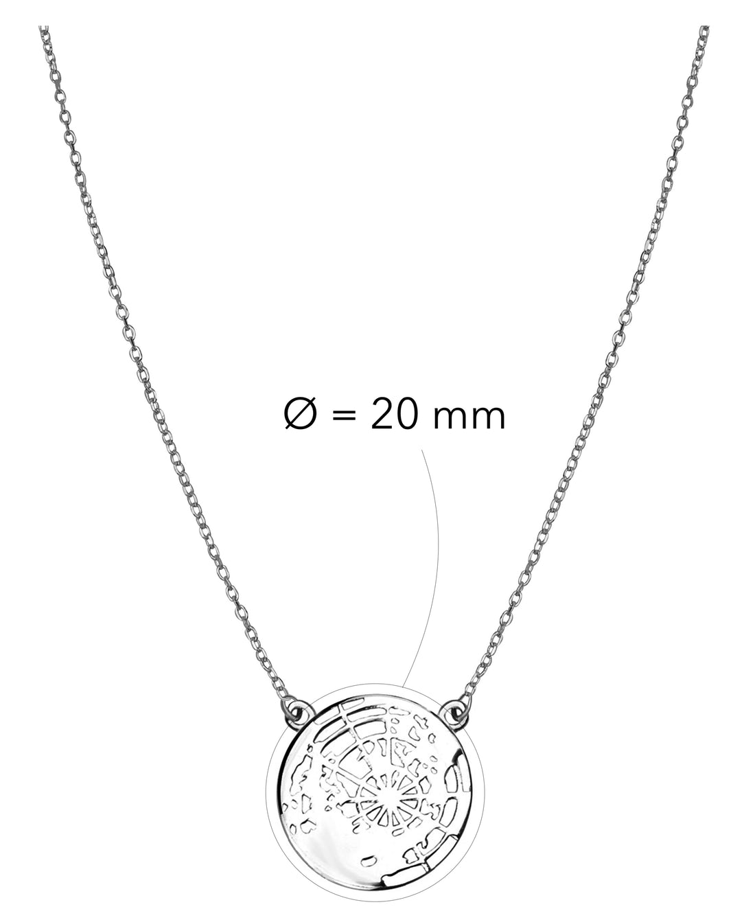 Welt Halskette in 925 Silber