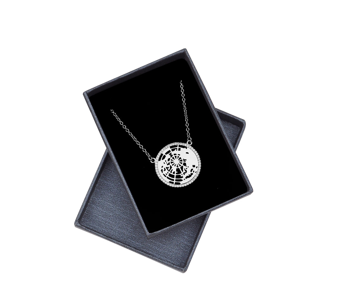 Welt Halskette in 925 Silber