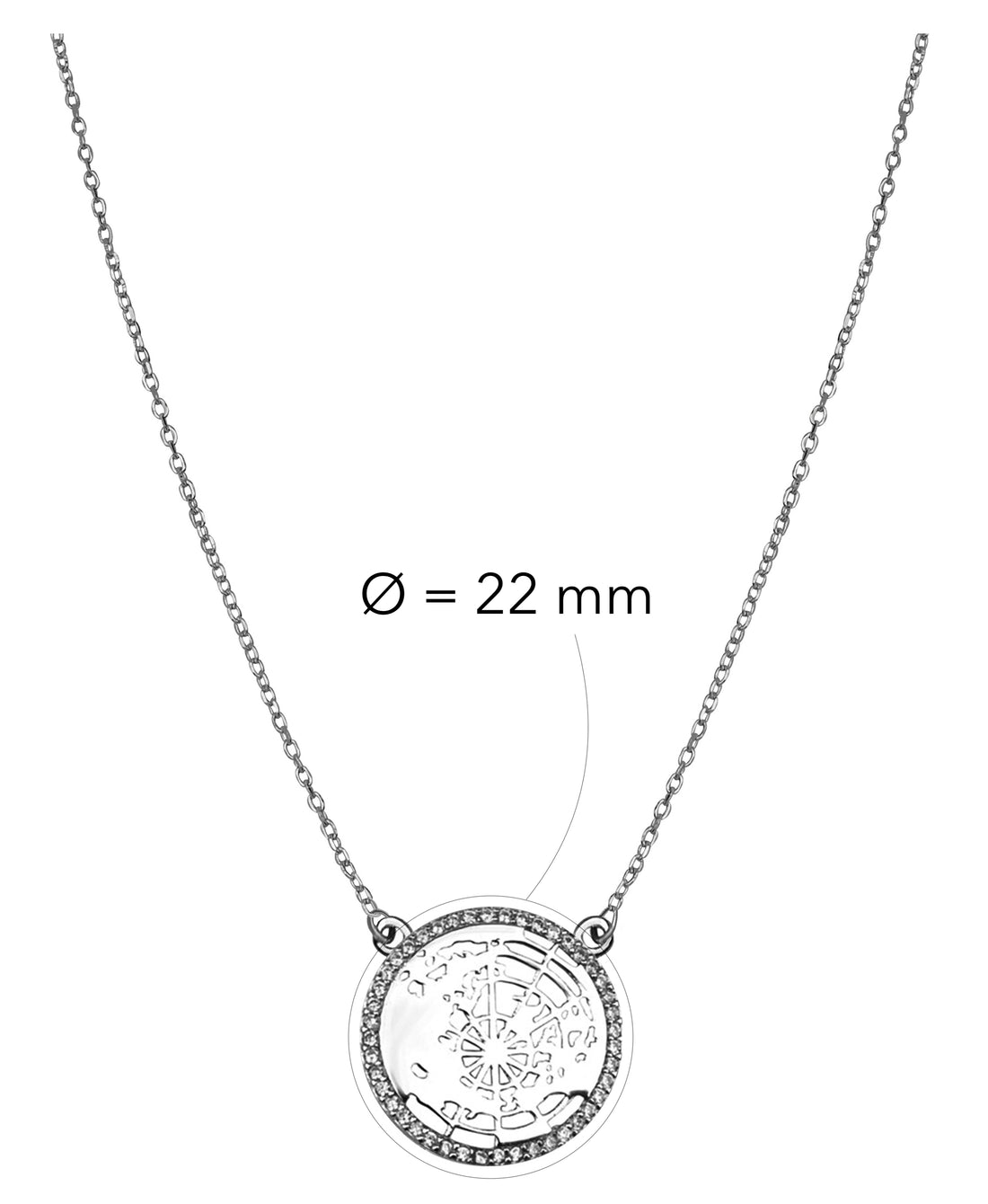 Welt Halskette in 925 Silber