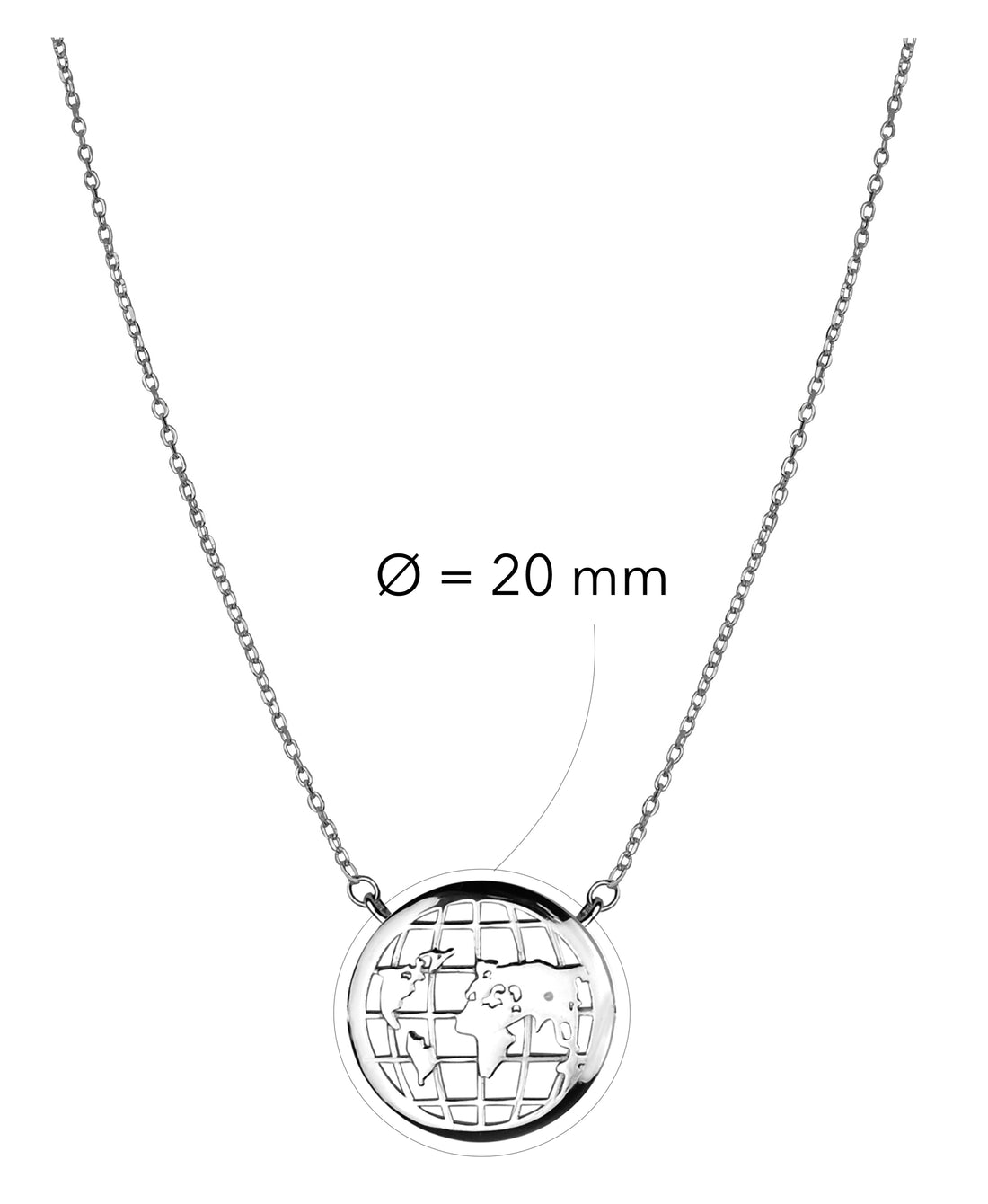 Welt Halskette in 925 Silber