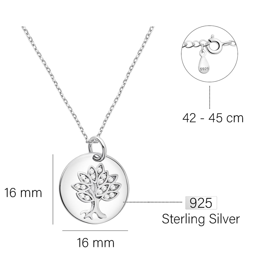 Baum Halskette in 925 Silber