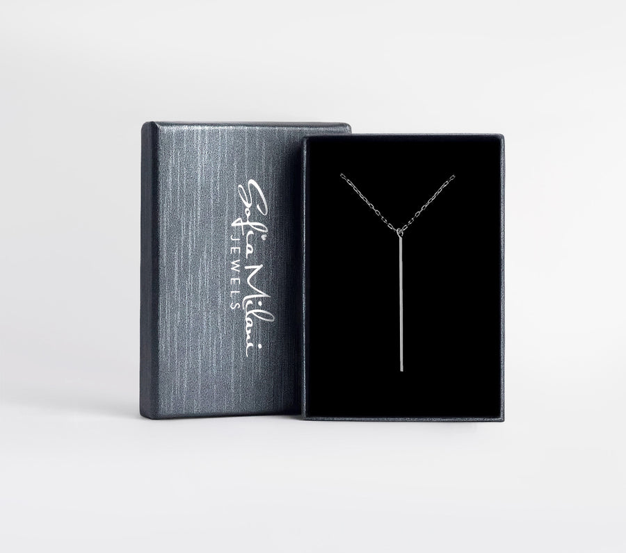 Boxansicht von Stab Halskette in 925 Silber von Sofia Milani - N0235
