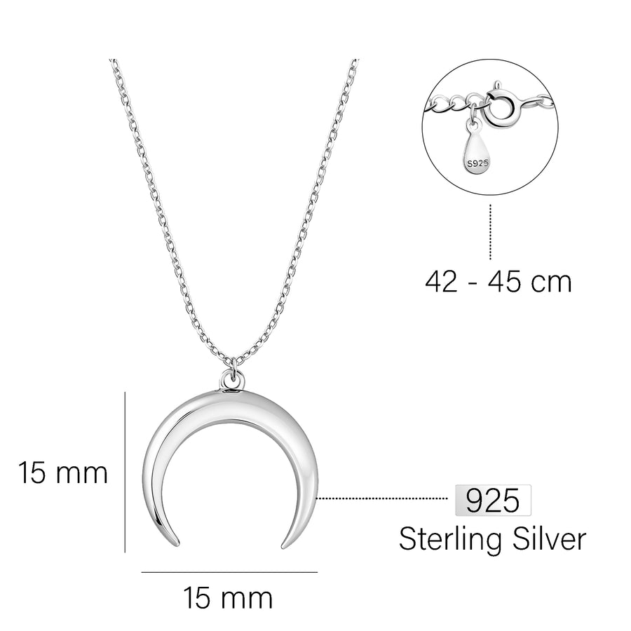 Mond Halskette in 925 Silber