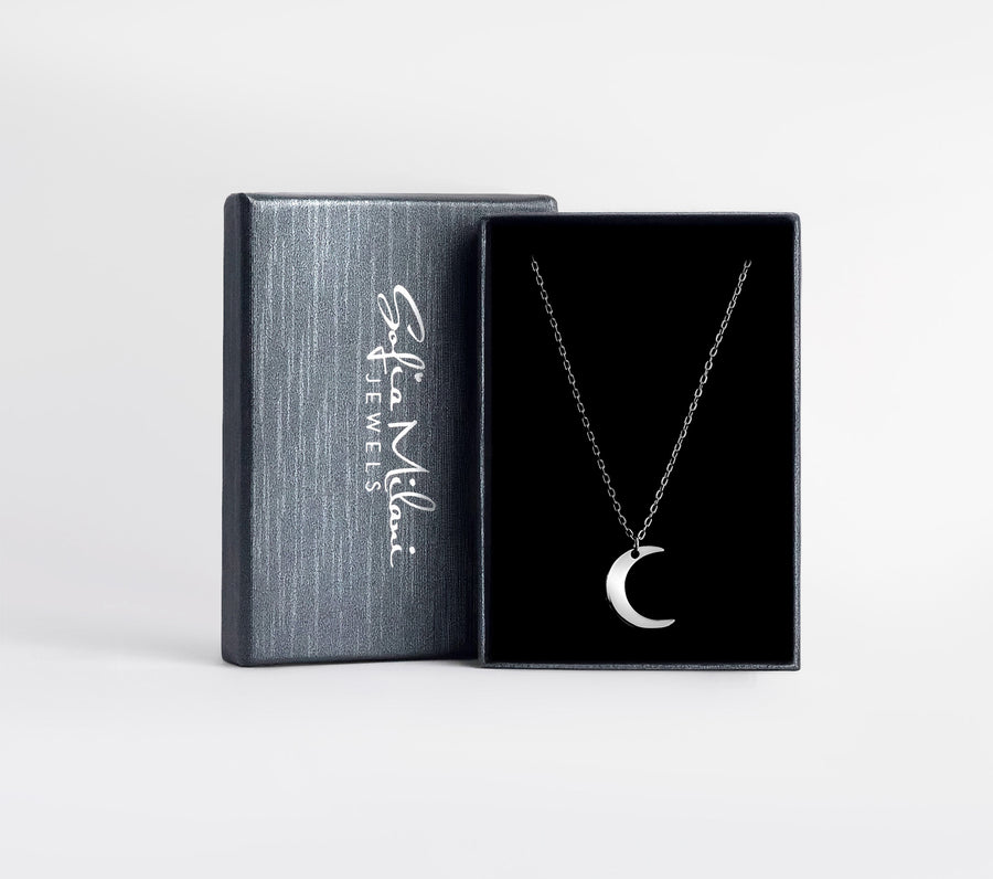 Boxansicht von Mond Halskette in 925 Silber von Sofia Milani - N0241