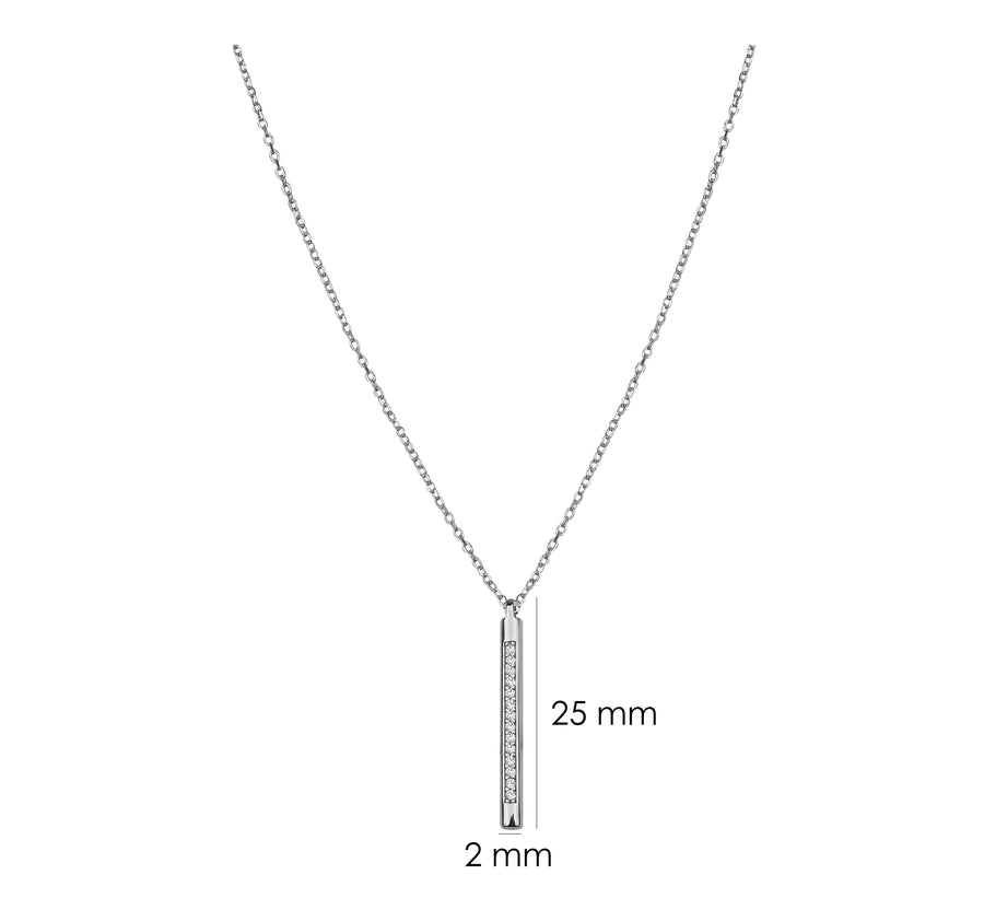Stab Halskette in 925 Silber