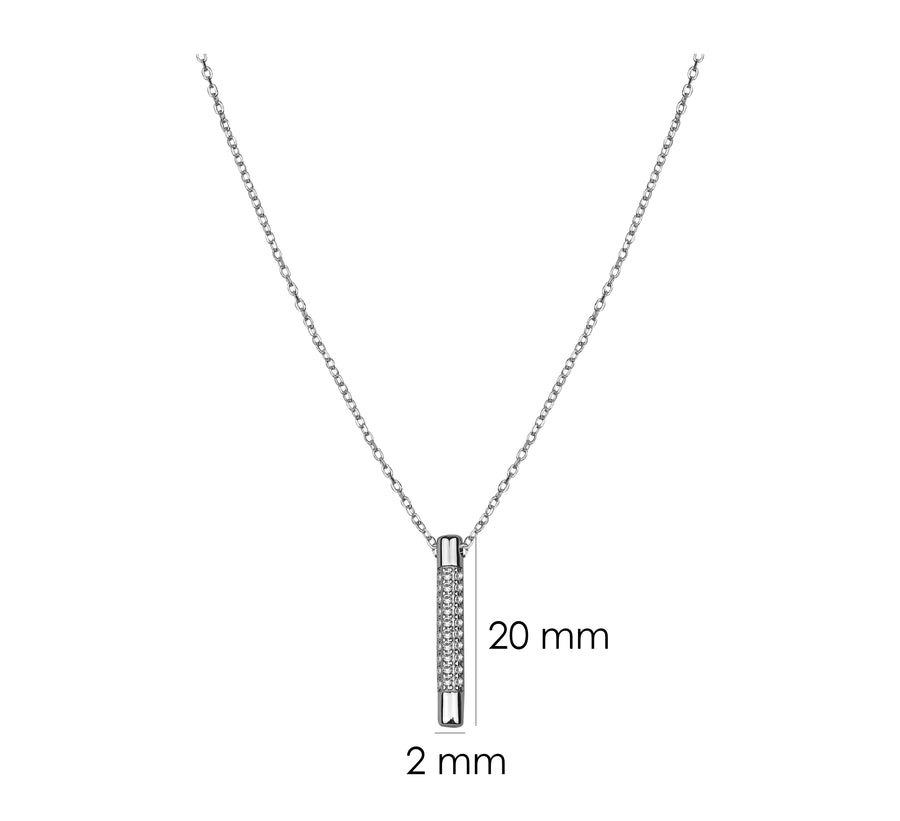 Stab Halskette in 925 Silber