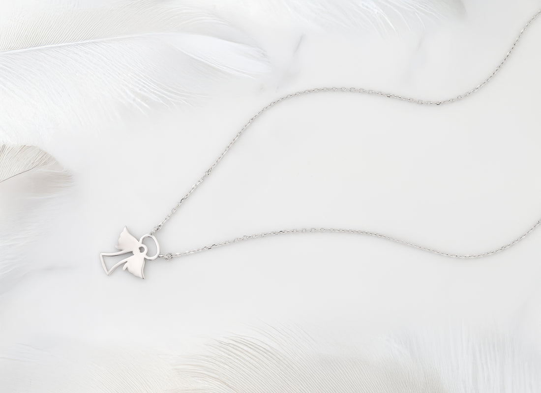 Flügel Halskette in 925 Silber