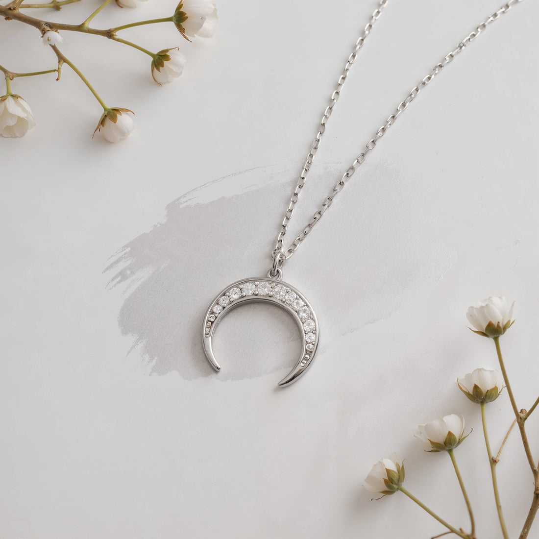 Mond Halskette in 925 Silber