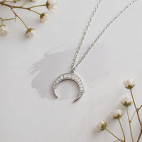 Mond Halskette in 925 Silber