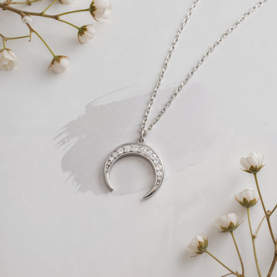 Mond Halskette in 925 Silber