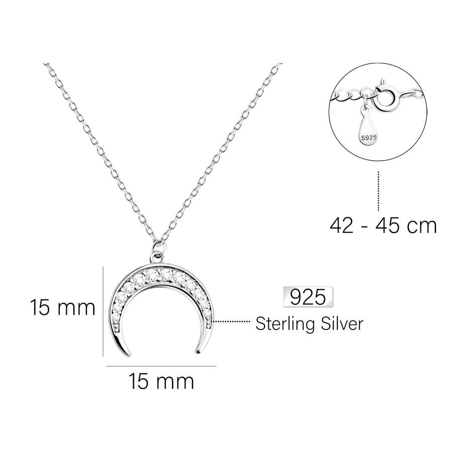Mond Halskette in 925 Silber