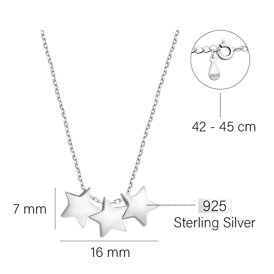 Stern Halskette in 925 Silber