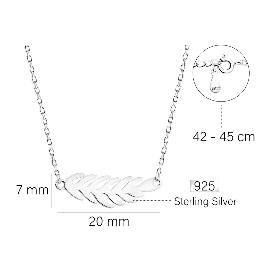 Blatt Halskette in 925 Silber