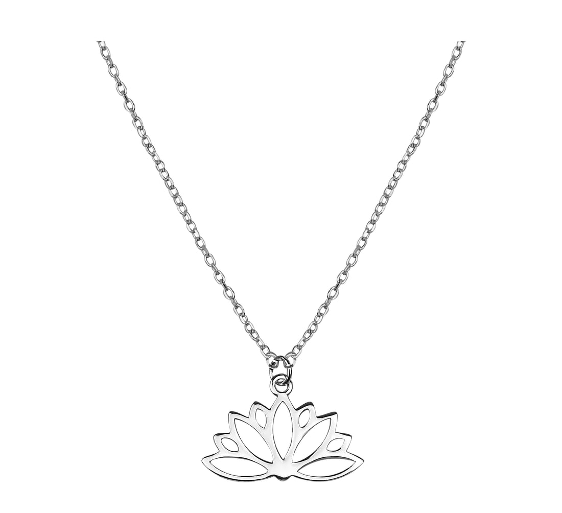 Blume Halskette in 925 Silber