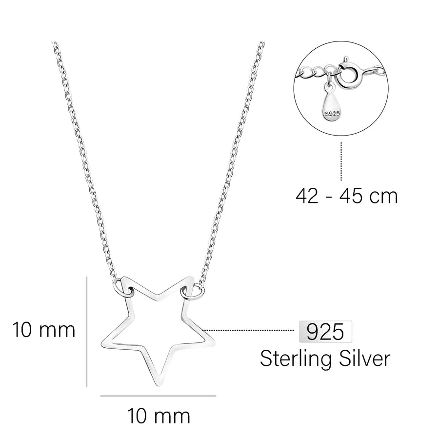 Stern Halskette in 925 Silber