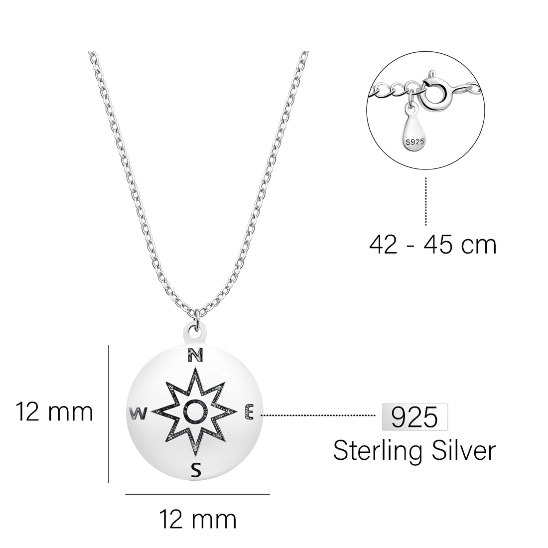 Welt Halskette in 925 Silber