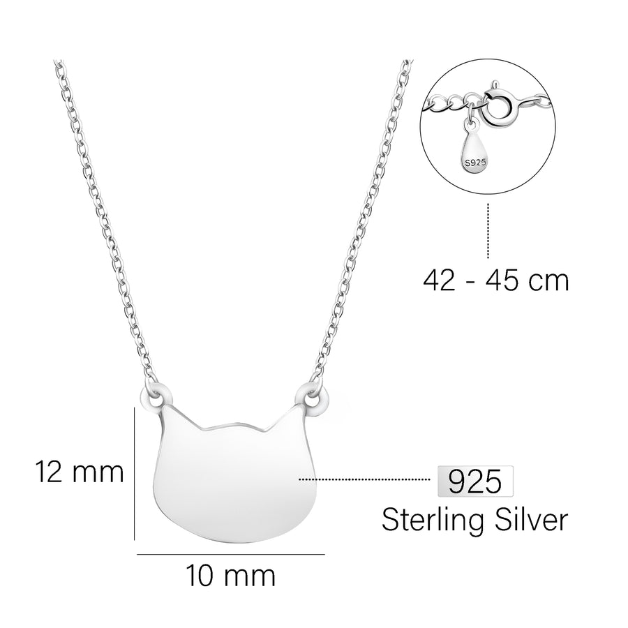 Katze Halskette in 925 Silber