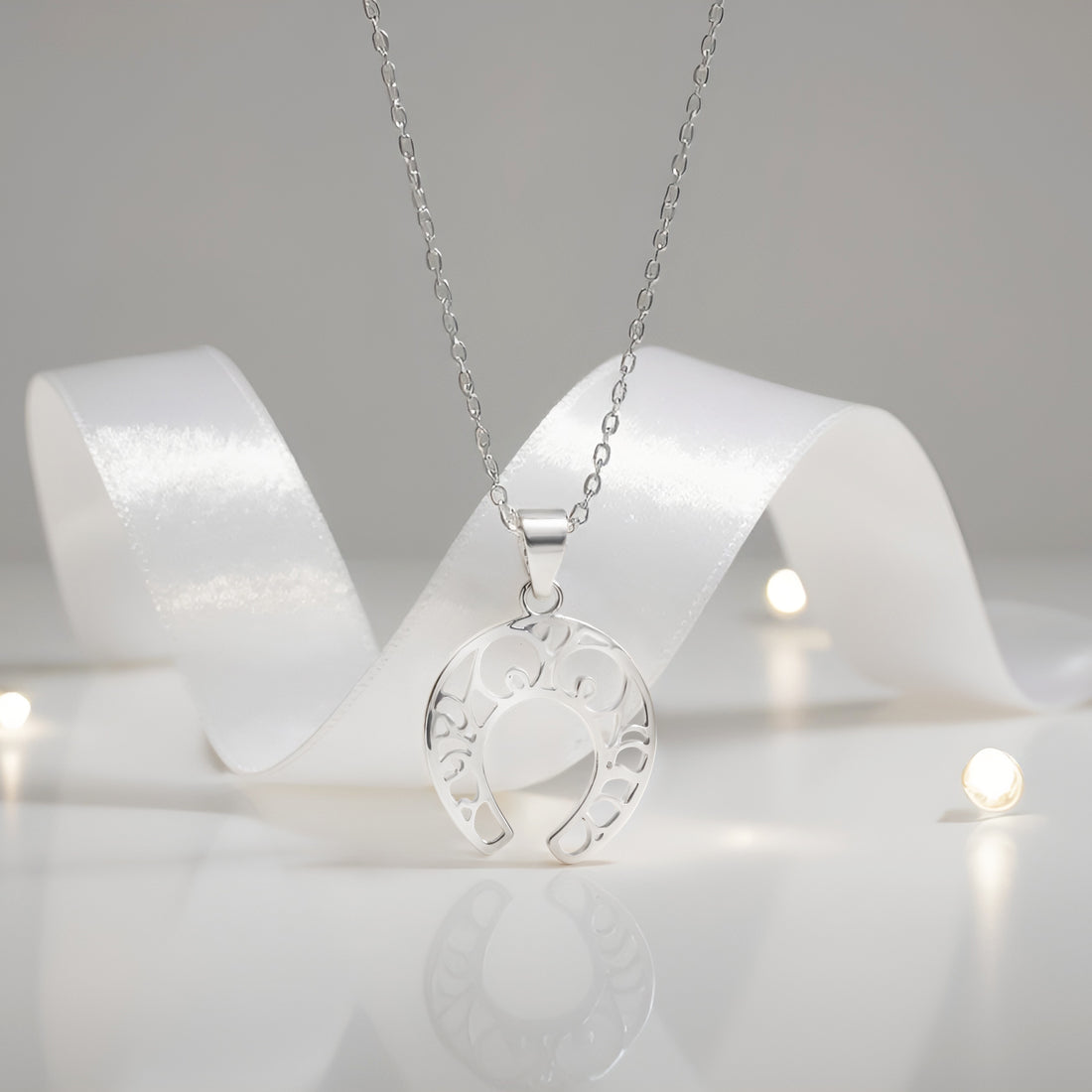 Hufeisen Halskette in 925 Silber