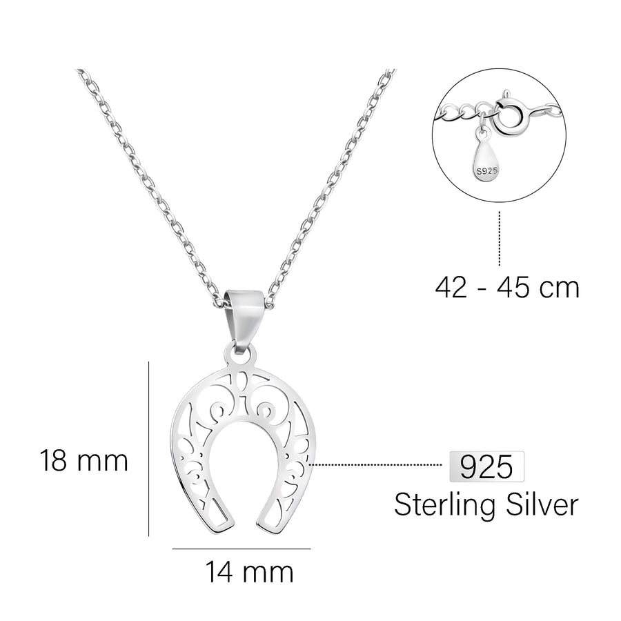 Hufeisen Halskette in 925 Silber