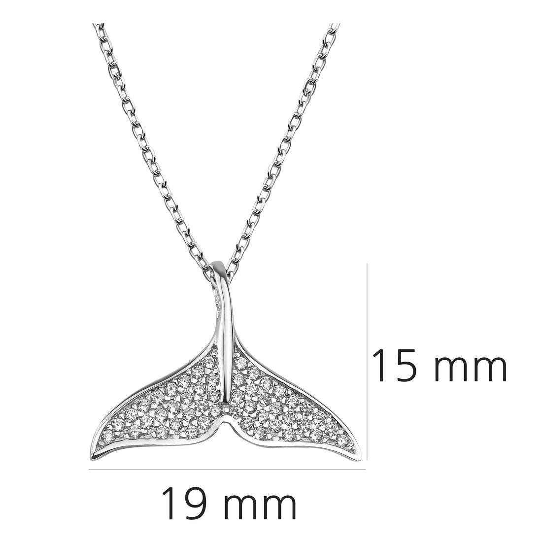 Flosse Halskette in 925 Silber