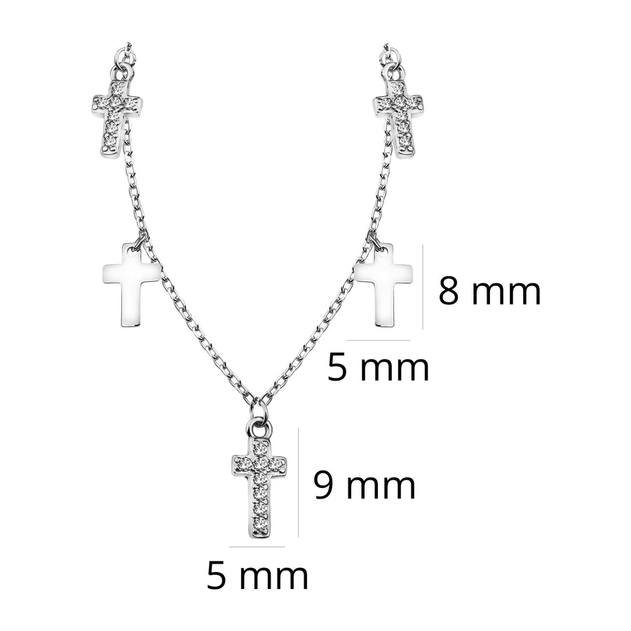 Kreuz Halskette in 925 Silber