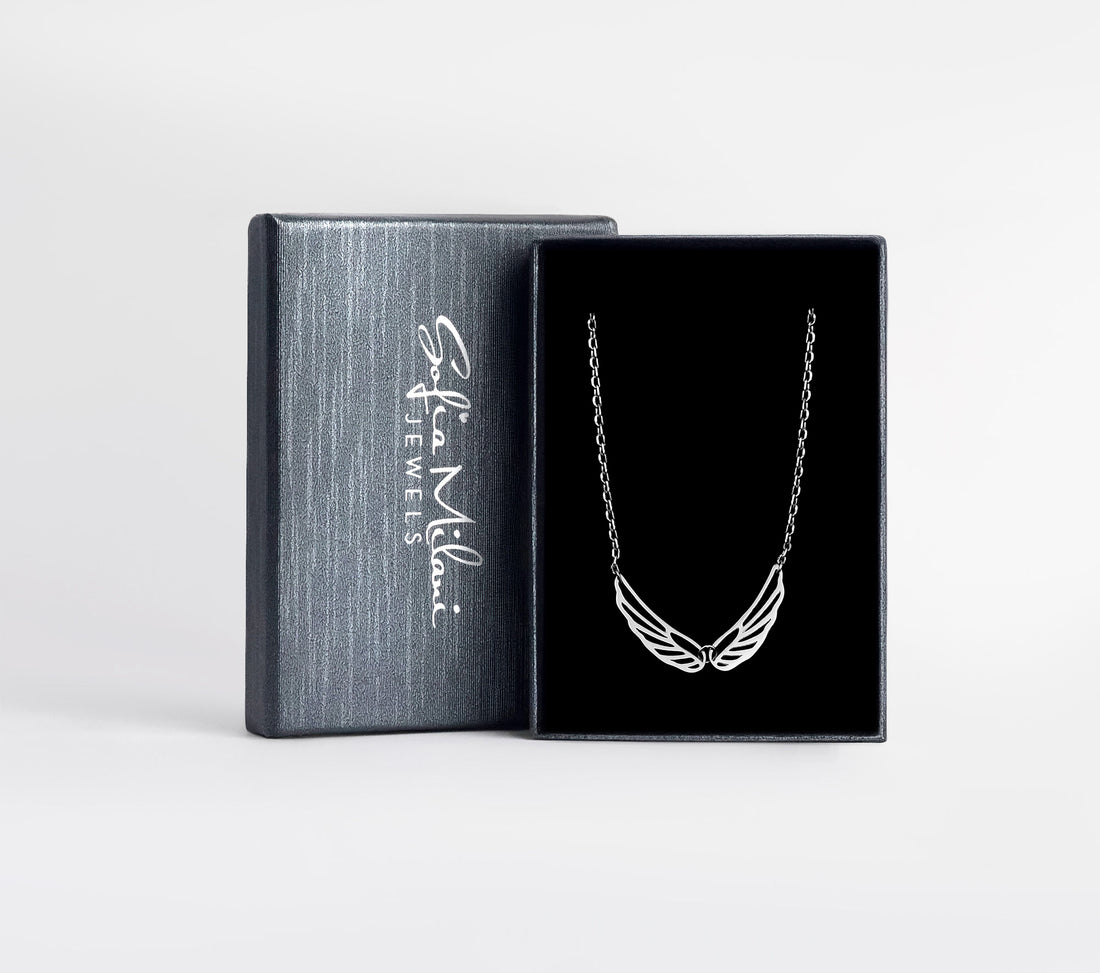 Flügel Halskette in 925 Silber