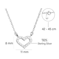 Herz Halskette in 925 Silber