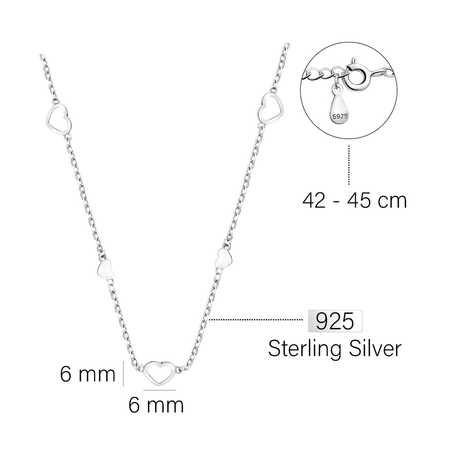 Herz Halskette in 925 Silber