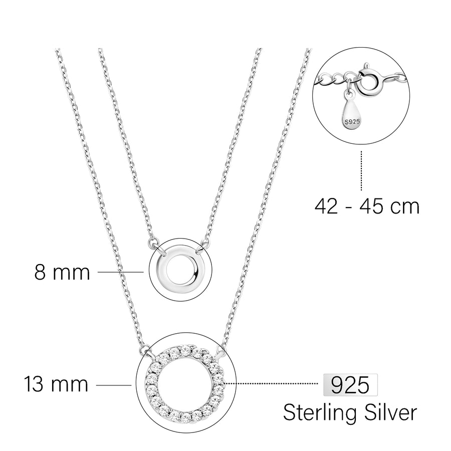 Kreis Halskette in 925 Silber
